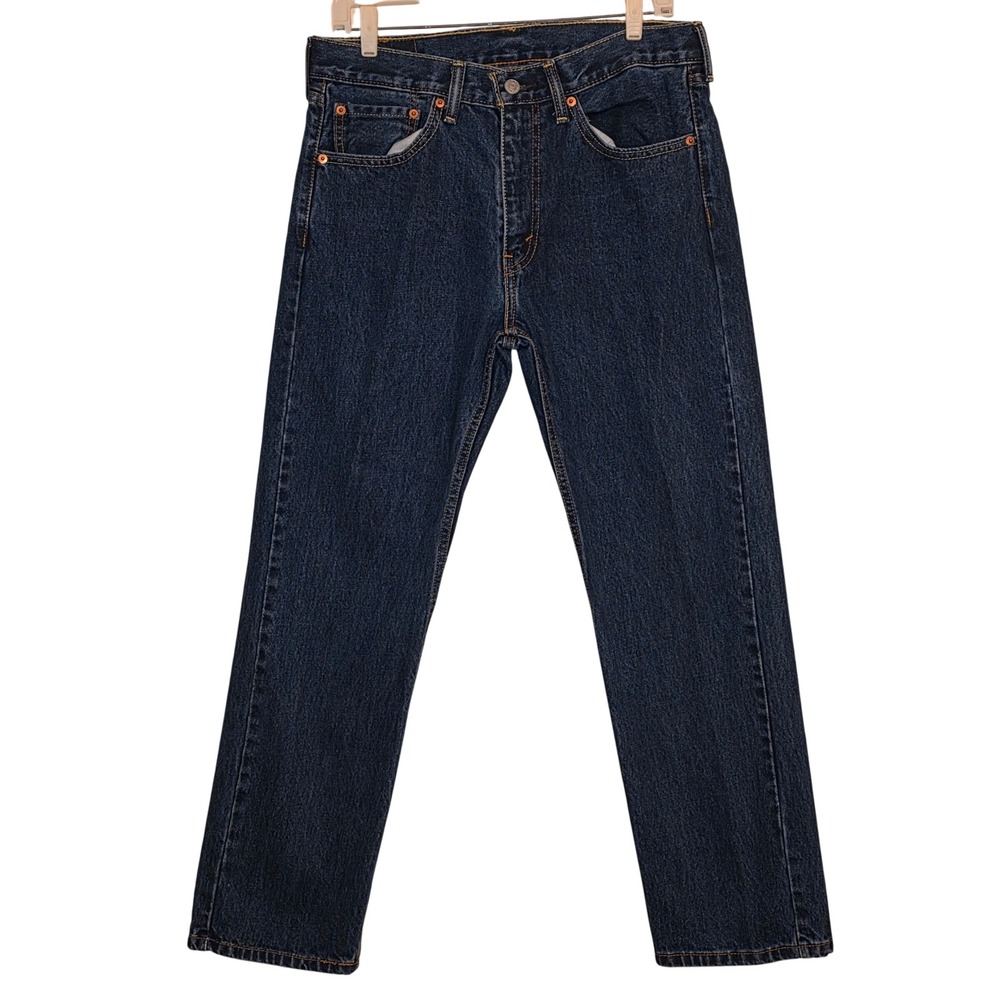 Levi Strauss 505 Mens W32 L30 Blue Wash Straight Fit Denim Jeans Pants